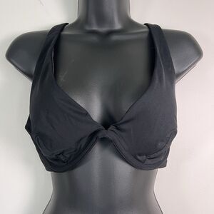 Athleta NWT 34D 34DD Black Bra Sized Bikini Top Swim